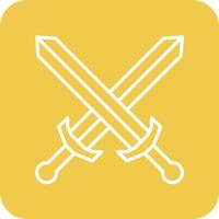 Swords Line Round Corner Background Icons vector