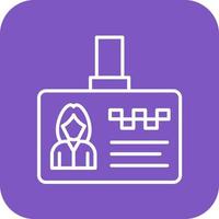 Identification Card Line Round Corner Background Icons vector