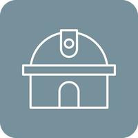 Observatory Line Round Corner Background Icons vector
