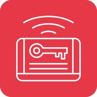 Card Key Line Round Corner Background Icons vector