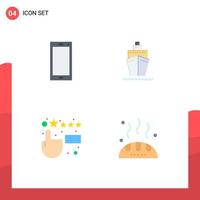 4 iconos creativos, signos y símbolos modernos de la satisfacción del cliente del teléfono, comentarios de la nave android, elementos de diseño vectorial editables vector