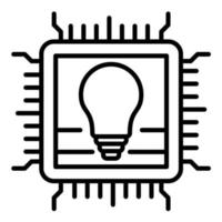 icono de línea de tecnología patentada vector