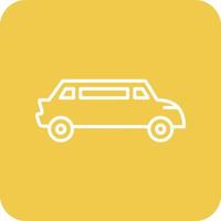 Limousine Line Round Corner Background Icons vector