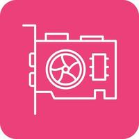 Vga Card Line Round Corner Background Icons vector