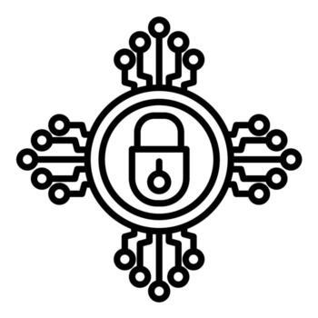 Decryption Line Icon vector