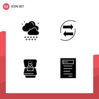 Universal Icon Symbols Group of 4 Modern Solid Glyphs of cloud ring chang exchang heart Editable Vector Design Elements