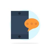 Mobile Chatting Cell Abstract Circle Background Flat color Icon vector