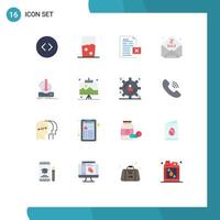 Universal Icon Symbols Group of 16 Modern Flat Colors of content message data sale office Editable Pack of Creative Vector Design Elements