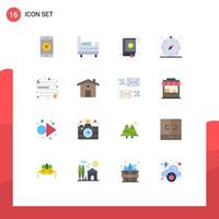 16 iconos creativos signos y símbolos modernos de viajes contactos de verano dirección de navegación paquete editable de elementos de diseño de vectores creativos