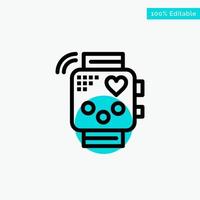 Activity Device Fitness Heartbeat Monitoring turquoise highlight circle point Vector icon