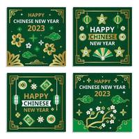 Chinese New Year Generic  Jade Green Social Media Templates vector