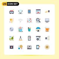 Set of 25 Commercial Flat Colors pack for share alms mobile web design Editable Vector Design Elements