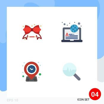 Pictogram Set of 4 Simple Flat Icons of black friday location sale learning time Editable Vector Design Elements