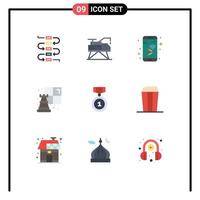 Universal Icon Symbols Group of 9 Modern Flat Colors of insignia best device hobby chess Editable Vector Design Elements