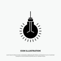 Light Bulb Idea Tips Suggestion solid Glyph Icon vector