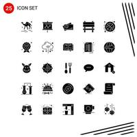 paquete de iconos de vector de stock de 25 signos y símbolos de línea para elementos de diseño de vector editables de banco de muebles de proyector interior de juego