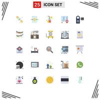 conjunto de 25 iconos de ui modernos símbolos signos para dispositivos pin bebida ubicación pegajosa elementos de diseño vectorial editables