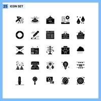 Modern Set of 25 Solid Glyphs and symbols such as autumn develop commerce coding c Editable Vector Design Elements