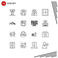 16 Creative Icons Modern Signs and Symbols of illustration design scheme create medicine Editable Vector Design Elements