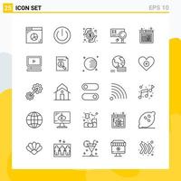 Collection of 25 Universal Line Icons Icon Set for Web and Mobile vector