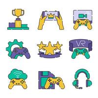 conjunto de iconos de aplicaciones de juegos vector