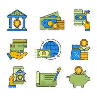 Banking Application Icon Set vector