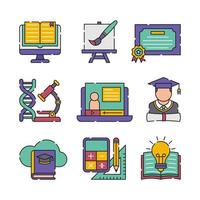 conjunto de iconos de aplicación de educación vector