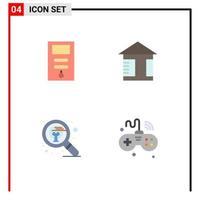 Pictogram Set of 4 Simple Flat Icons of computer idea stabilizer street thinking Editable Vector Design Elements