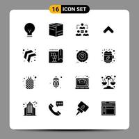 User Interface Pack of 16 Basic Solid Glyphs of up sign connection up arrow Editable Vector Design Elements