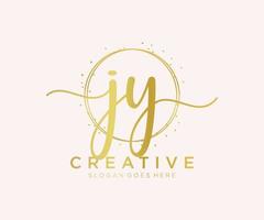 Initial JY feminine logo. Usable for Nature, Salon, Spa, Cosmetic and Beauty Logos. Flat Vector Logo Design Template Element.
