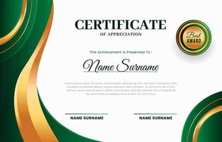 certificado profesional verde vector