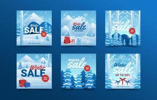 Winter Sale Social Media Post vector