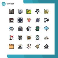 conjunto de 25 iconos modernos de la interfaz de usuario signos de símbolos para el diseño de cosméticos de la pantalla del corazón de la boda elementos de diseño vectorial editables vector