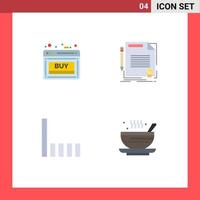 4 Flat Icon concept for Websites Mobile and Apps buy paper sale contract phone Editable Vector Design Elements