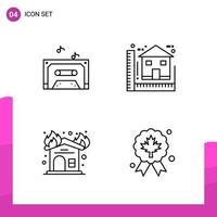 Outline Icon set Pack of 4 Line Icons isolated on White Background for responsive Website Design Print and Mobile Applications vector