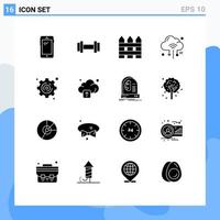 paquete de iconos de vector de stock de 16 signos y símbolos de línea para elementos de diseño de vector editables de Internet de enrutador de cerca de nube empresarial