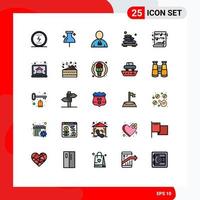 25 iconos creativos signos y símbolos modernos de piedra relajarse avatar masaje candado elementos de diseño vectorial editables vector