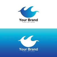 Ocean Wave Logo, Water Wave Design, Brand Design Vector