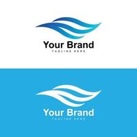 Ocean Wave Logo, Water Wave Design, Brand Design Vector