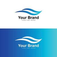 Ocean Wave Logo, Water Wave Design, Brand Design Vector