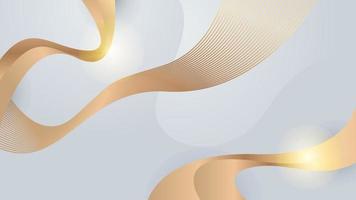 fondo blanco y dorado con elementos de decoración de formas geométricas abstractas de lujo para diseño de presentación, tarjeta de visita, diseño de boda vector