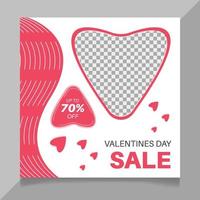 Valentine's day social media post template vector