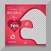 Valentine's day social media post template vector