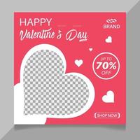 Valentine's day social media post template vector