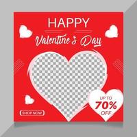 Valentine's day social media post template vector