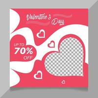 Valentine's day social media post template vector