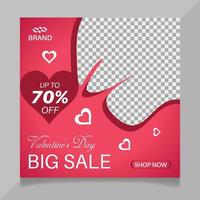 Valentine's day social media post template vector