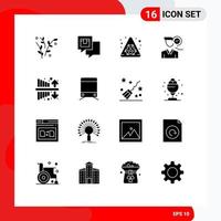 Mobile Interface Solid Glyph Set of 16 Pictograms of expenses user shipping male time Editable Vector Design Elements