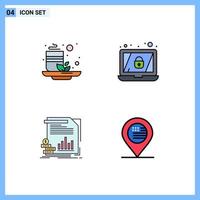 4 iconos creativos signos y símbolos modernos de cup money health lock informes elementos de diseño vectorial editables vector