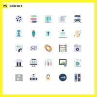 Set of 25 Commercial Flat Colors pack for metro card calculate invoice file Editable Vector Design Elements